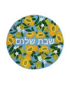 Beaded Sukkot Etrog Challah Cover by Lyss & Kat Collective