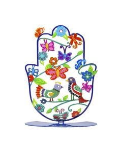 Birds and Butterflies Hamsa Stand by Yair Emanuel