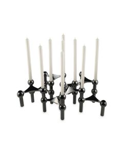 Black Chrome Modular Menorah by STOFF Nagel