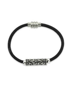 Black Cork Bracelet with Star of David Barrel Bead