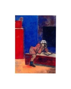 Blank Notecard: Study for the Jewish School by R. B. Kitaj