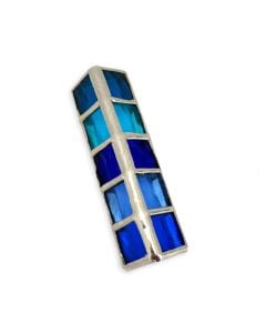 Blue Hues Stained Glass Mezuzah