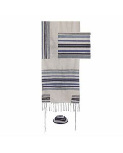 Blue Stripe Tallis Set by Yair Emanuel