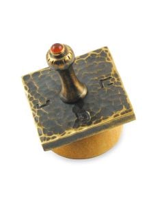 Brass Hammered Dreidel with Stone Accent by Works & Crafts