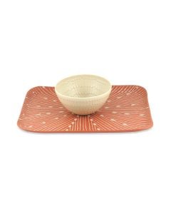 Brick and Sand Patterned Apple and Honey Dish Set by Maiyan Ben Yona