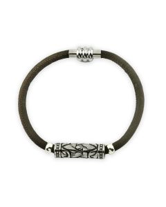Brown Cork Bracelet with Star of David Barrel Bead