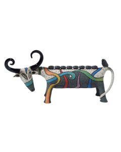 Ceramic Colorful Bull Menorah by Inna Olshansky
