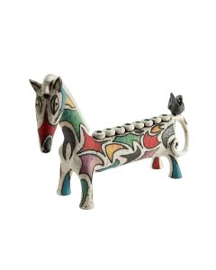 Ceramic Colorful Horse Menorah by Inna Olshansky