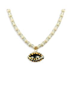 Ceramic Evil Eye Beaded Necklace by Carola Spitzer