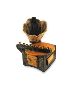 Ceramic Gramophone Menorah with Brass Cups by Maeda Bloomberg