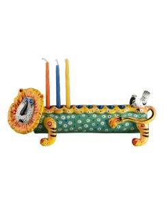 Ceramic Lion Menorah by Inna Olshansky