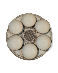 Ceramic Patterned Seder Plate by Yael Gronner: Plain Dishes