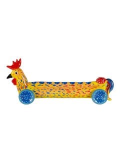 Ceramic Rooster Menorah by Inna Olshansky