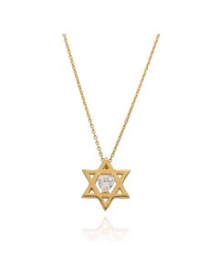 Crystal Heart Star of David Necklace by LIMLIM