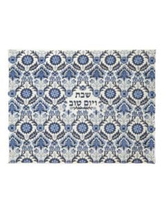 Embroidered Blue Carpet Challah Cover by Yair Emanuel
