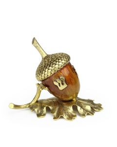 Enamel Acorn Dreidel with Leaf Stand
