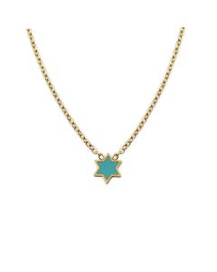 Enamel Star of David Necklace by Mamaleh Jewelry: Ocean Blue