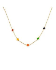 Enamel Star of David Necklace by Mamaleh Jewelry: Rainbow