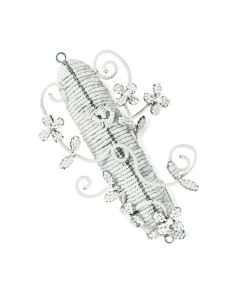 Floral Beaded Mezuzah by Chai Modern