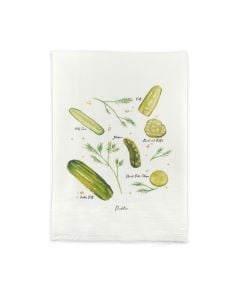 Flour Sack Deli Pickles Tea Towel