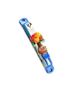 Flowers in Vase Mezuzah by Inna Olshansky