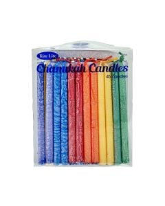 Frosted Rainbow Hanukkah Candles