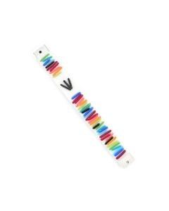 Fused Glass Mezuzah by Shevi Berman: Rainbow