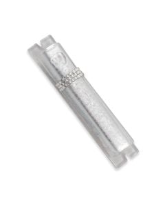 Fused Glass Mezuzah Wiith Crystals by Sandi Katz
