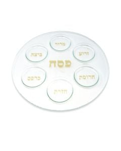 Glass and Gold Seder Plate