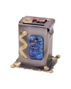 Glass and Metal Tzedakah Box by Gary Rosenthal