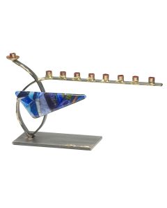 Glass Triangle Menorah by Gary Rosenthal