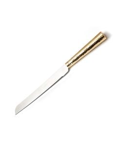 Gold Hammered Challah Knife