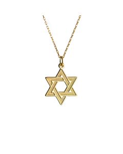 Gold-plated Dimensional Star of David Necklace