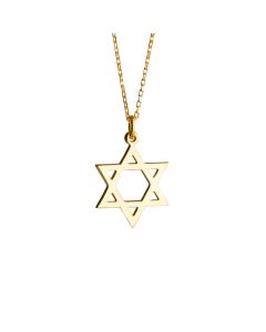 Gold-plated Flat Star of David Necklace