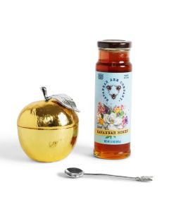 Golden Apple Honey Pot and Honey Gift Set by Michael Aram