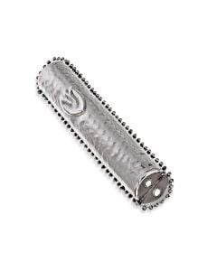 Hammered and Beaded Mezuzah