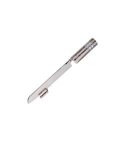 Hammered Challah Knife with Silver Rings by Yair Emanuel