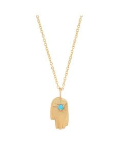 Hamsa Necklace with Tuquoise by Studio Grun