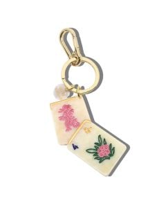Hand-Painted Floral Mahjong Keychain by Solar Eclipse