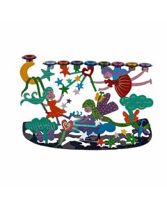 Handpainted Fairies Menorah by Yair Emanuel