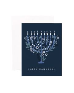 Hanukkah Notecard: Floral Menorah
