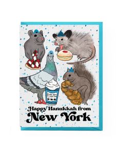 Hanukkah Notecard: NYC Animals