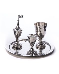 Silverplate Hammered Havdalah Set