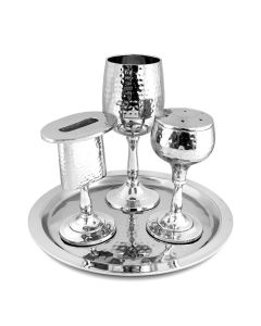 Stainless Steel Hammered Havdalah Set