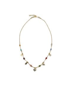Jewish Charms Necklace with Colorful Beads