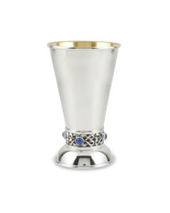Sterling Filigree Kiddush Cup with Lapis by Avi Nadav