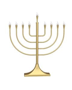 Large Electric Menorah with LED Bulbs: 23" Gold