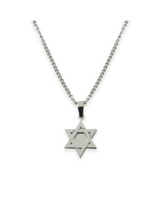 Large Stainless Steel Solid Star of David Necklace