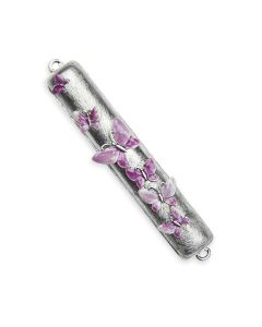 Lavender Butterflies Mezuzah
