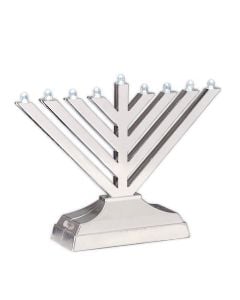 LED Go Menorah: Rambam Style Silver